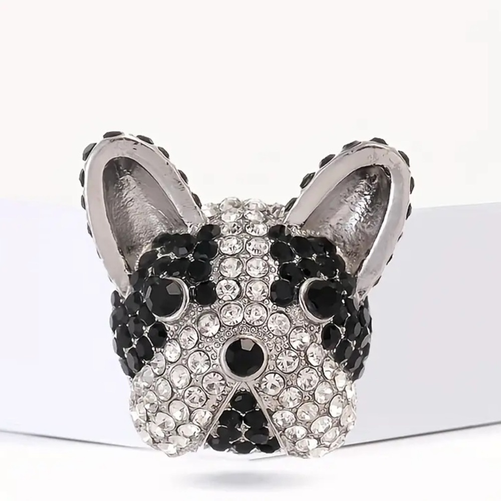 NWOT - French Bulldog Brooch - Black and Silver